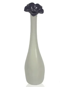 ArteHome Wazony*Wazon w kształcie kwiatu w kolorze fioletowym z wąską białą szyjką