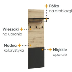 Lenart Wieszaki Do Przedpokoju|Wieszaki*Wieszak do przedpokoju Quant QG-07 dąb artisan