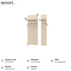 Lenart Wieszaki Do Przedpokoju|Wieszaki*Wieszak do przedpokoju TREND TG-06 Beż piaskowy + czarny