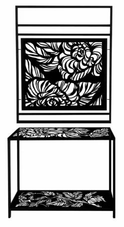 ArteHome Wieszaki*Wieszak loftowy 80-100/210cm metalowy Kwiaty na ubrania i dodatki w minimalistycznym stylu