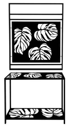 ArteHome Wieszaki*Wieszak loftowy 80-100/210cm metalowy Liście na ubrania i dodatki w minimalistycznym stylu