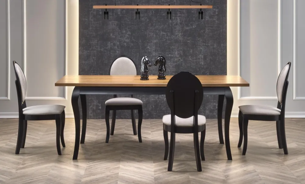 Halmar Stoły*WINDSOR stół rozkładany 160-240x90x76 cm kolor ciemny dąb/czarny (2p=1szt)1 sztuka