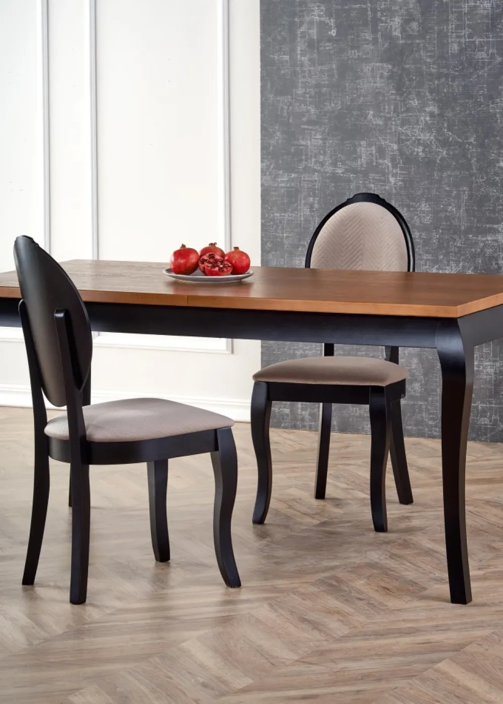 Halmar Stoły*WINDSOR stół rozkładany 160-240x90x76 cm kolor ciemny dąb/czarny (2p=1szt)1 sztuka