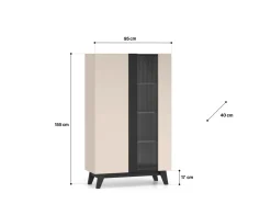 ML Meble Witryny Do Jadalni|Witryny Do Salonu*Witryna kaszmirowa Freshion 02 cashmere/czarny - witryna 1D1W