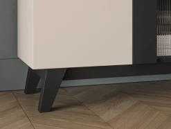 ML Meble Witryny Do Jadalni|Witryny Do Salonu*Witryna kaszmirowa Freshion 02 cashmere/czarny - witryna 1D1W