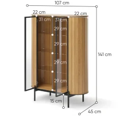 Lenart Witryny Do Jadalni|Witryny Do Salonu*Witryna półokrągła Rotto RT-10 dąb vincenza