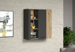 Mebelbos Witryny Do Jadalni|Witryny Do Salonu*Witryna wisząca 90 cm – nowoczesna witryna ze szkłem hartowanym Esteban