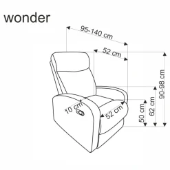 Halmar Fotele*WONDER fotel rozkładany z funkcją kołyski, musztardowy (2p=1szt)1 sztuka