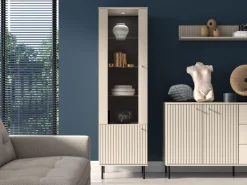 ML Meble Witryny*Wąska kaszmirowa witryna 1D Sophie 02 cashmere