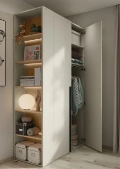 Dzieci Lenart Szafki I Regały Do Biura|Szafki I Regały Do Pokoju Młodzieżowego*Wąski regał otwarty do pokoju młodzieżowego WO-05 Woow kolor szampański / dąb vincenza bielony