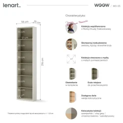 Dzieci Lenart Szafki I Regały Do Biura|Szafki I Regały Do Pokoju Młodzieżowego*Wąski regał otwarty do pokoju młodzieżowego WO-05 Woow kolor szampański / eukaliptus