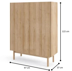 Piaski Komody*Wysoka komoda dwudrzwiowa Boho