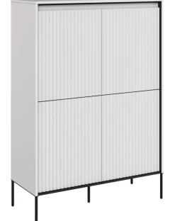 Dzieci Lenart Komody Do Biura|Komody Do Przedpokoju*Wysoka komoda ryflowana Trend TR-03 biała