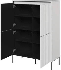 Dzieci Lenart Komody Do Biura|Komody Do Przedpokoju*Wysoka komoda ryflowana   Trend TR-03 biała