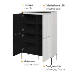 Dzieci Lenart Komody Do Biura|Komody Do Przedpokoju*Wysoka komoda ryflowana   Trend TR-03 biała