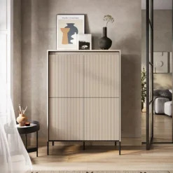 Dzieci Lenart Komody Do Biura|Komody Do Przedpokoju*Wysoka komoda ryflowana   Trend TR-03 biała