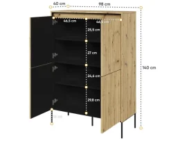 Dzieci Lenart Komody Do Biura|Komody Do Przedpokoju*Wysoka komoda z lamelami Trend TR-03 dąb artisan