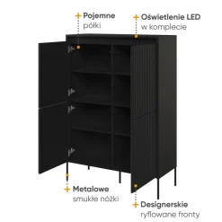 Dzieci Lenart Komody Do Biura|Komody Do Przedpokoju*Wysoka komoda z lamelami Trend TR-03 czarna