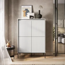 Dzieci Lenart Komody Do Biura|Komody Do Przedpokoju*Wysoka komoda z lamelami Trend TR-03 czarna