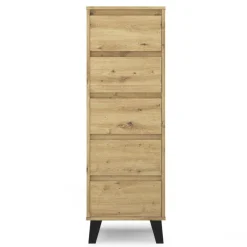 Mebelbos Komody Do Biura|Komody Do Przedpokoju*Wysoka komoda z pięcioma szufladami, dąb artisan BORG