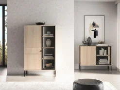 ML Meble Witryny Do Jadalni|Witryny Do Salonu*Wysoka witryna z podświetleniem Barnee 01