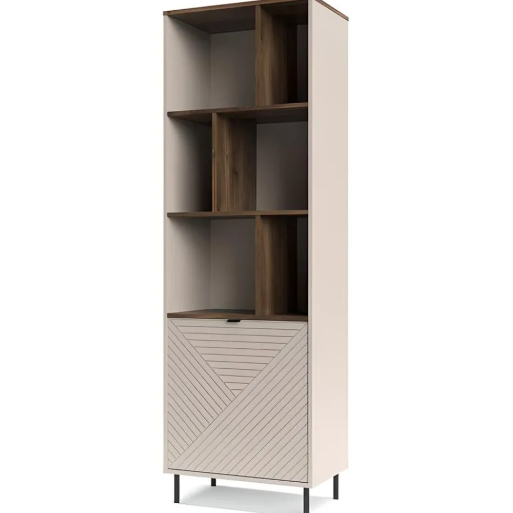 Mebelbos Szafki I Regały Do Biura|Szafki I Regały Do Jadalni*Wysoki regał otwarty EVO 1D kaszmir / dąb castello EO-05