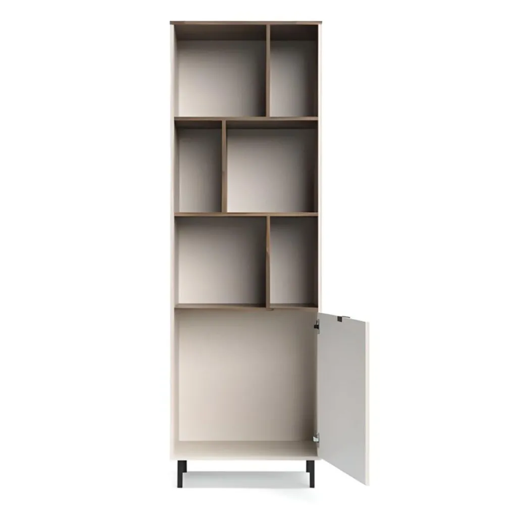 Mebelbos Szafki I Regały Do Biura|Szafki I Regały Do Jadalni*Wysoki regał otwarty EVO 1D kaszmir / dąb castello EO-05