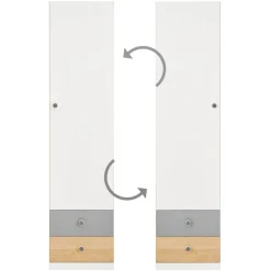 Dzieci Meblar Szafki I Regały Do Pokoju Młodzieżowego|Regały Do Pokoju Młodzieżowego*Wysoki regał słupek z szafką i szufladami do pokoju PIXEL PX4 L/P biały,szary,dąb biszkoptowy