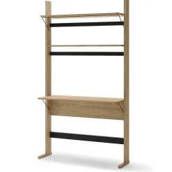 Dzieci Lenart Szafki I Regały Do Biura|Biurka Do Biura*Wysoki regał z biurkiem OLLIE OL-04 dąb olejowany+ czarny