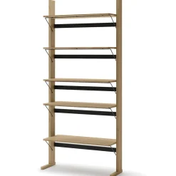 Dzieci Lenart Szafki I Regały Do Biura|Szafki I Regały Do Pokoju Młodzieżowego*Wysoki regał z półkami OLLIE OL-05 dąb olejowany+ czarny