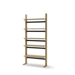 Dzieci Lenart Szafki I Regały Do Biura|Szafki I Regały Do Pokoju Młodzieżowego*Wysoki regał z półkami OLLIE OL-05 dąb olejowany+ czarny