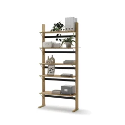 Dzieci Lenart Szafki I Regały Do Biura|Szafki I Regały Do Pokoju Młodzieżowego*Wysoki regał z półkami OLLIE OL-05 dąb olejowany+ czarny