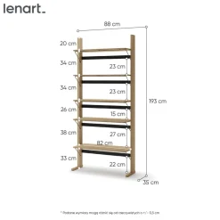 Dzieci Lenart Szafki I Regały Do Biura|Szafki I Regały Do Pokoju Młodzieżowego*Wysoki regał z półkami OLLIE OL-05 dąb olejowany+ czarny