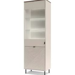 Mebelbos Witryny Do Jadalni|Witryny Do Salonu*Wysoki witryna EVO 1D1W kaszmir / dąb castello EO-06