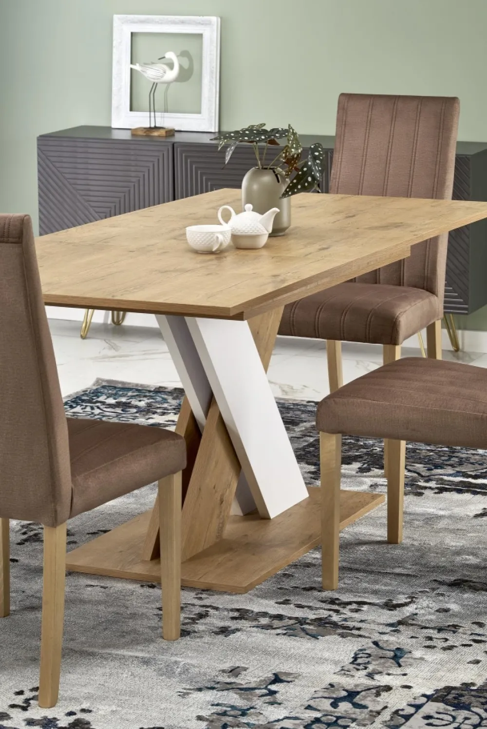 Halmar Stoły*XARELTO stół rozkładany dąb lancelot - biały (2p=1szt)1 sztuka