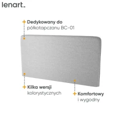 Lenart Tapczany|Zagłówki Do Półkotapczanu*ZAGŁÓWEK TAPICEROWANY SZARY do półkotapczanu BED CONCEPT TKANINA ART 82626